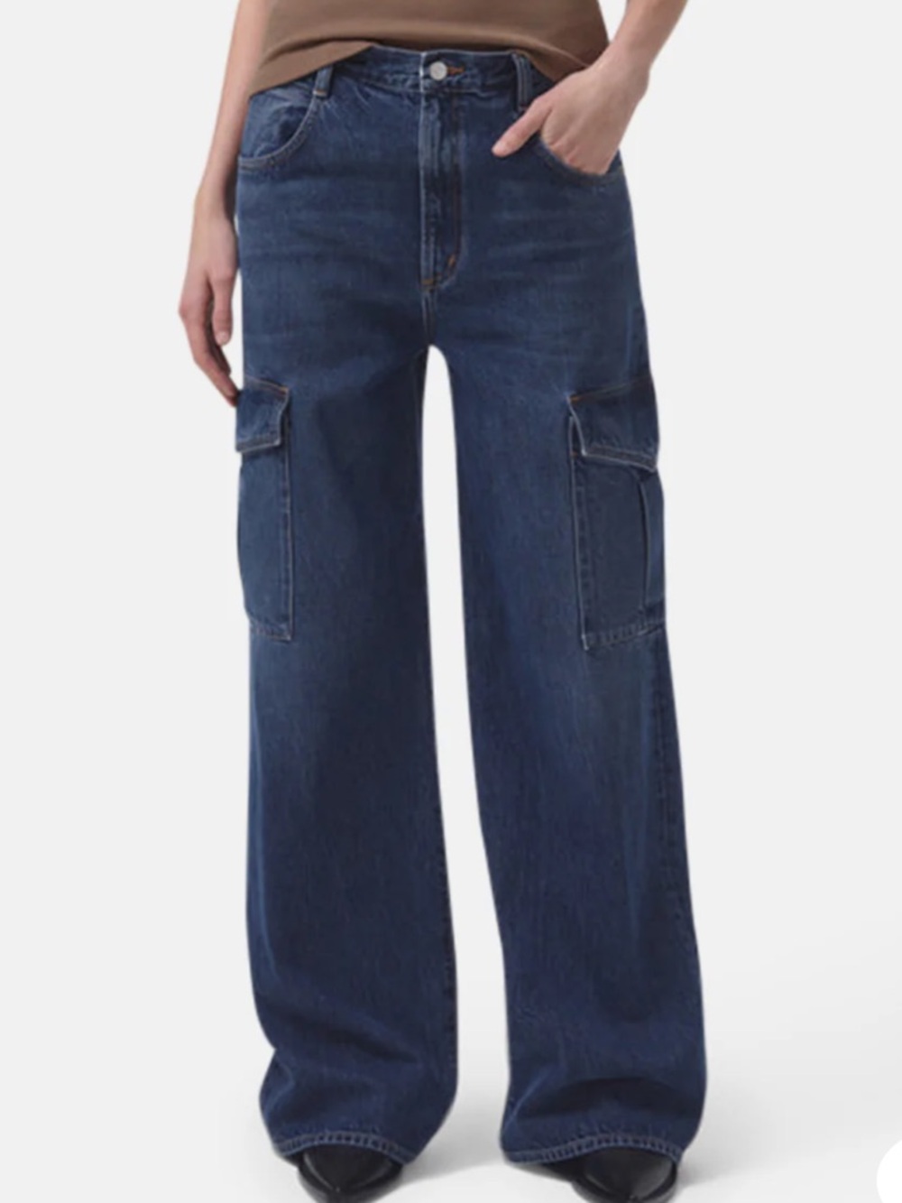AGOLDE Minka Cargo Wide Leg High Rise Jeans Path Wash Size 29